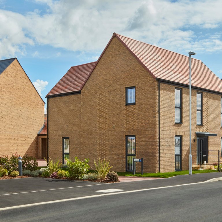 Redrow site in construction, doorways being inspected.