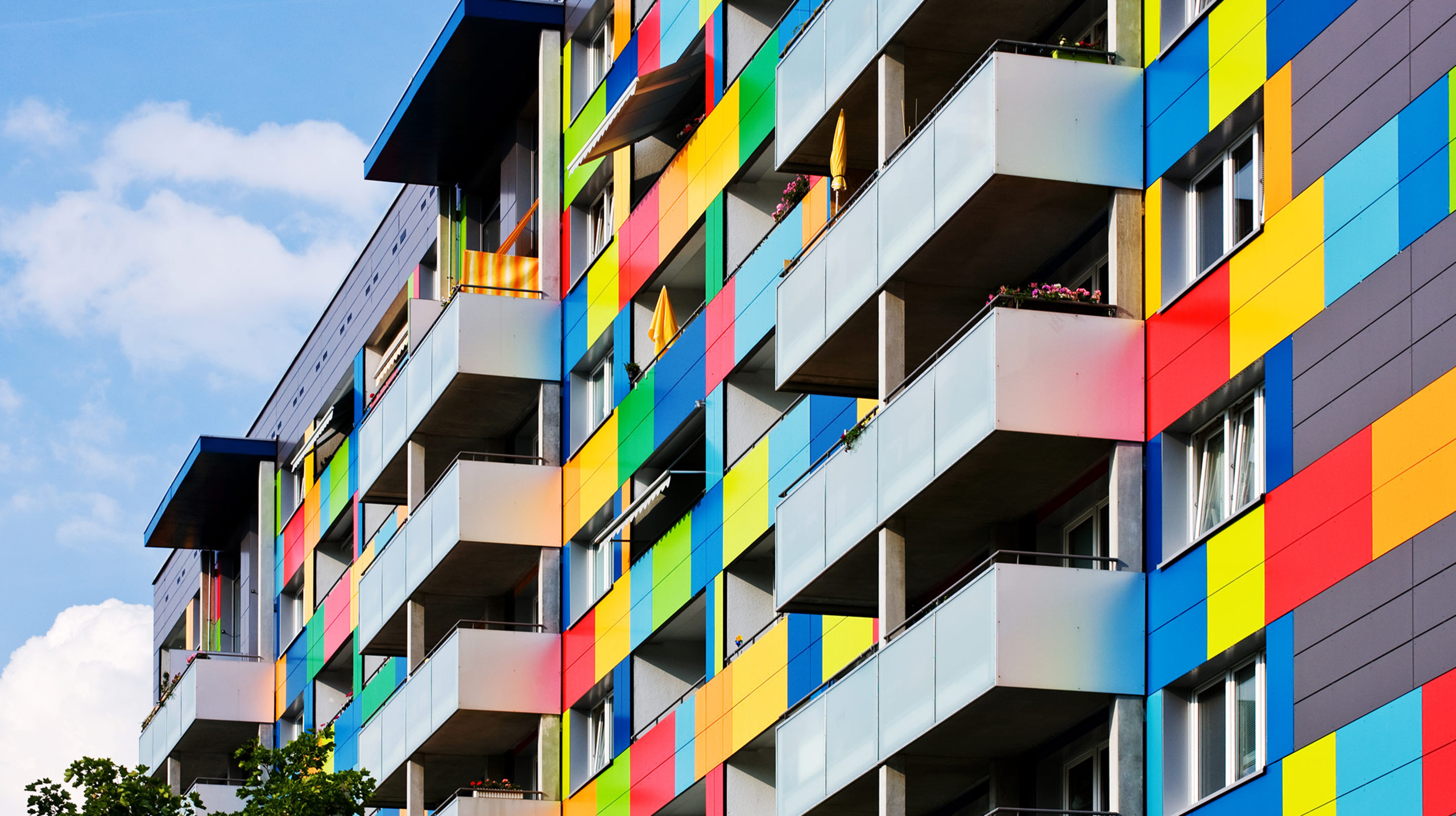 Registered Provider Image Image of a colourful social housing building
