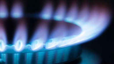 Gas safety Image showing an active gas hob