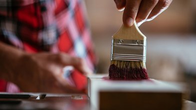 Image showing example of paint brush painting woodwork