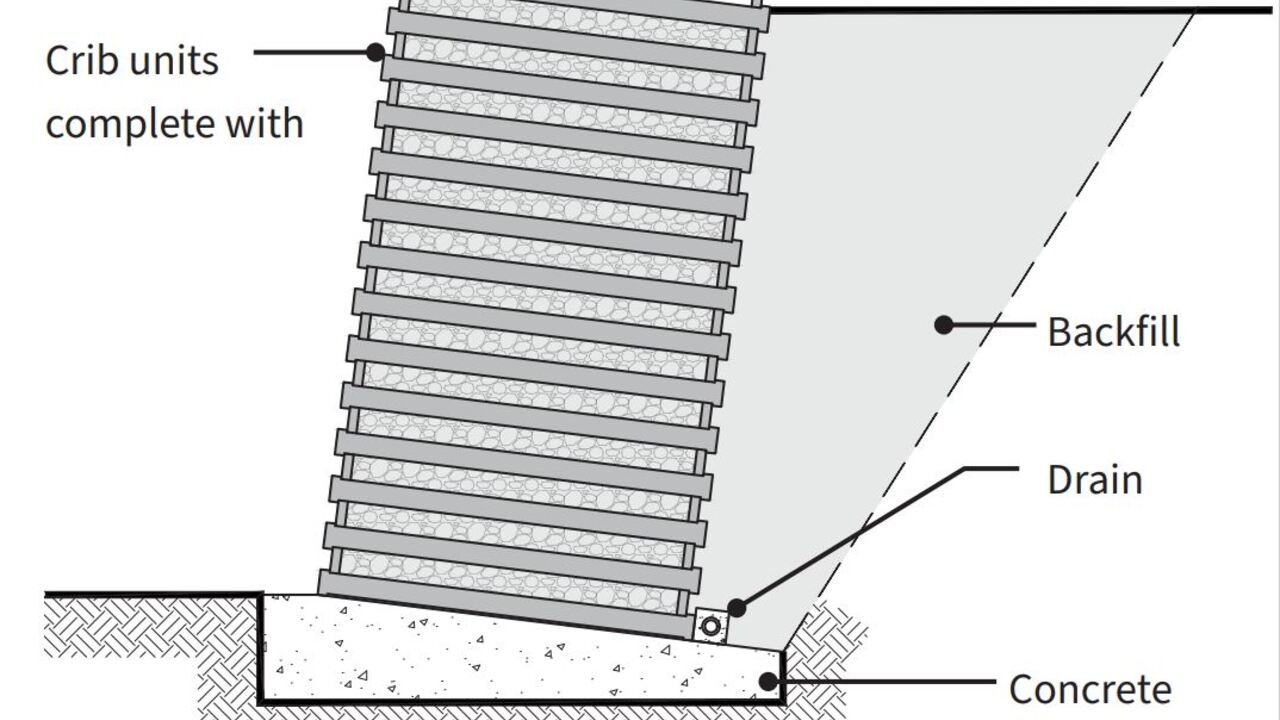 Diagram of crib wall