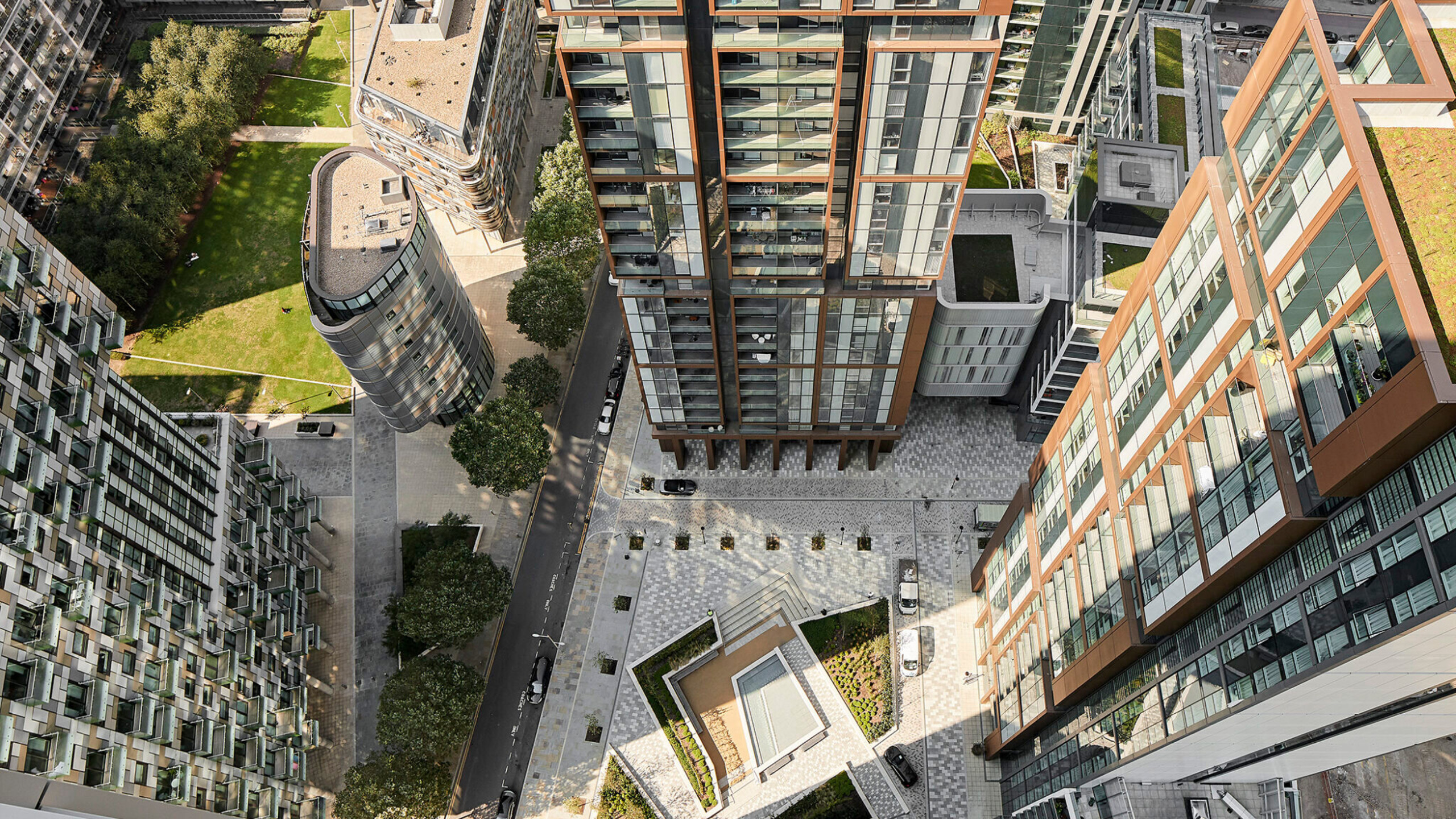 Aerial shot of Galliard Homes - Harbour Central site