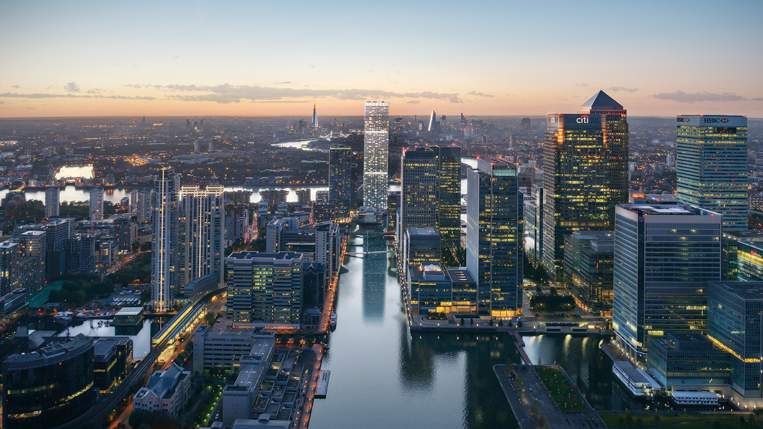 Skyline view of Landmark Pinnacle High Rise Development in London