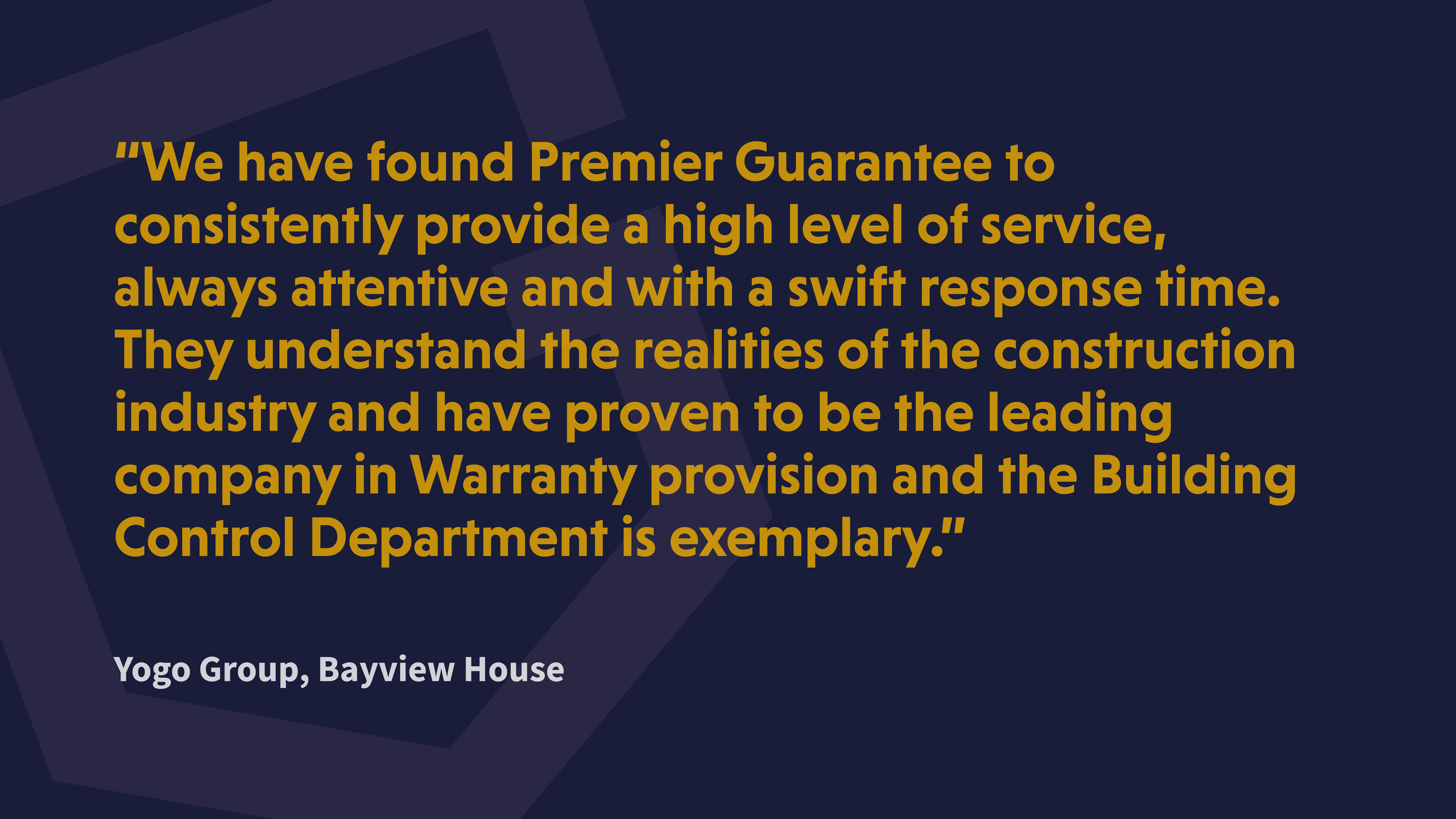 Yogo Group Building Control Testimonial Yogo Group Building Control Testimonial