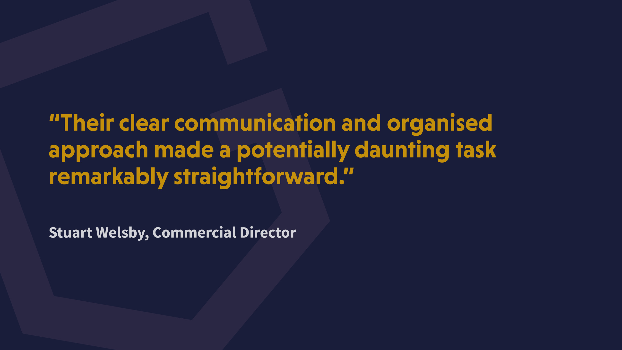 Stuart Welsby System Acceptance Testimonial Stuart Welsby System Acceptance Testimonial